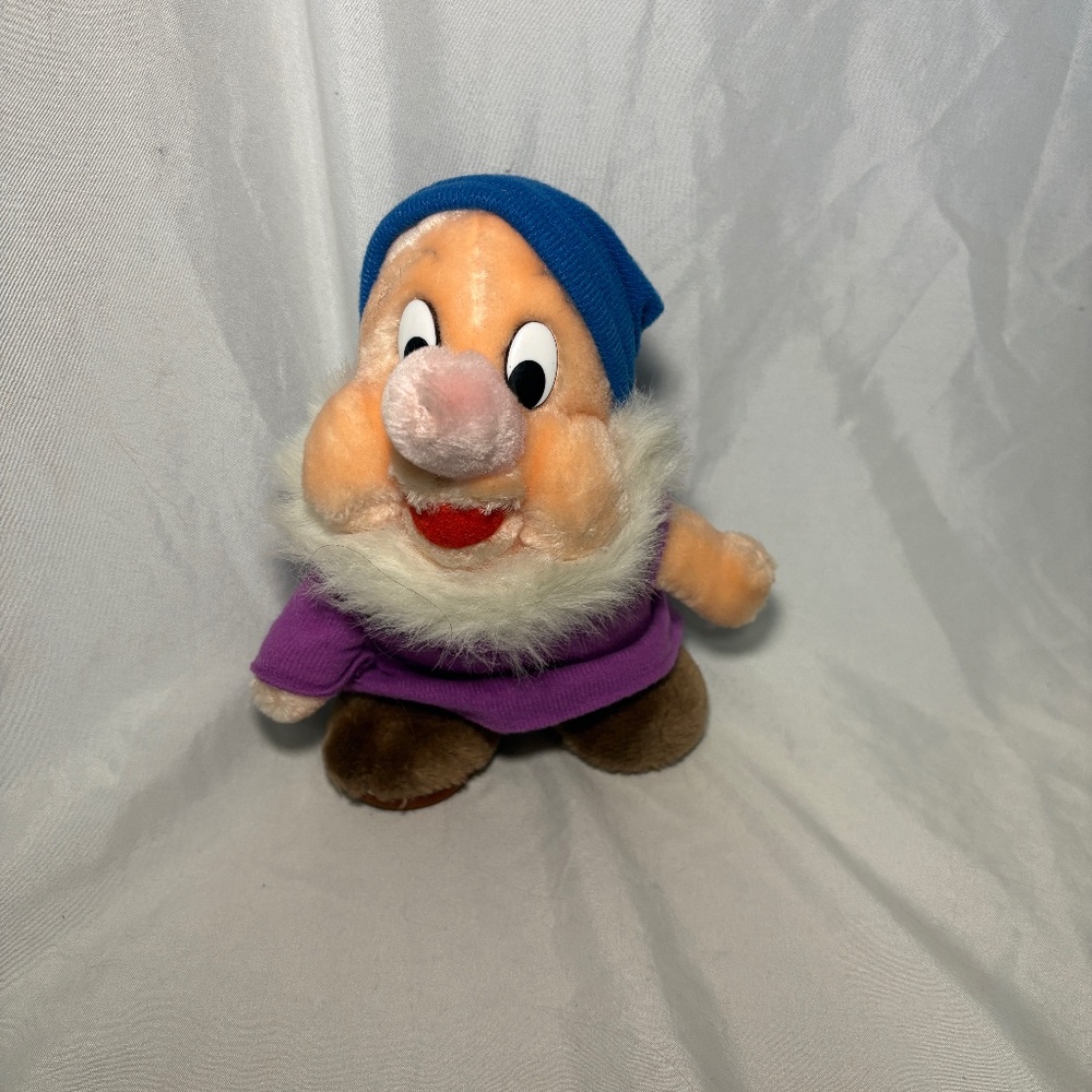 Vintage Disney Original Snow White Seven Dwarves Happy Plush Made Korea 8" w/Tag